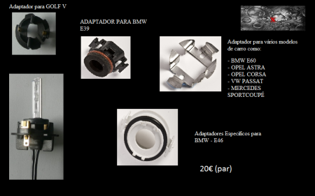 Adaptadores lampadas xenon 